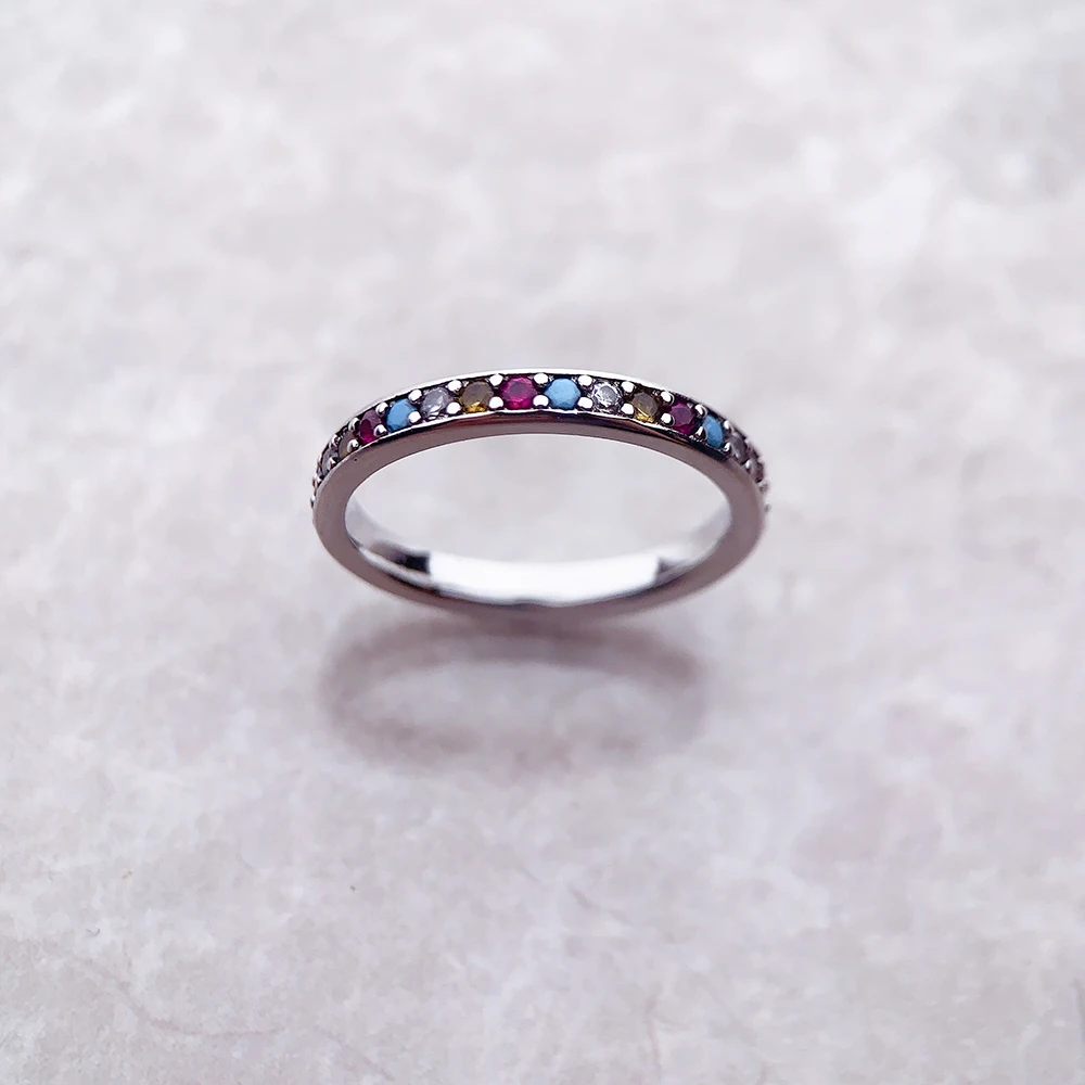 Colourful Stone Ring Europe Style Bohemia Fine Jewelry For Women Brand New Pure 925 Sterling Silver Elegance And Femininity Gift