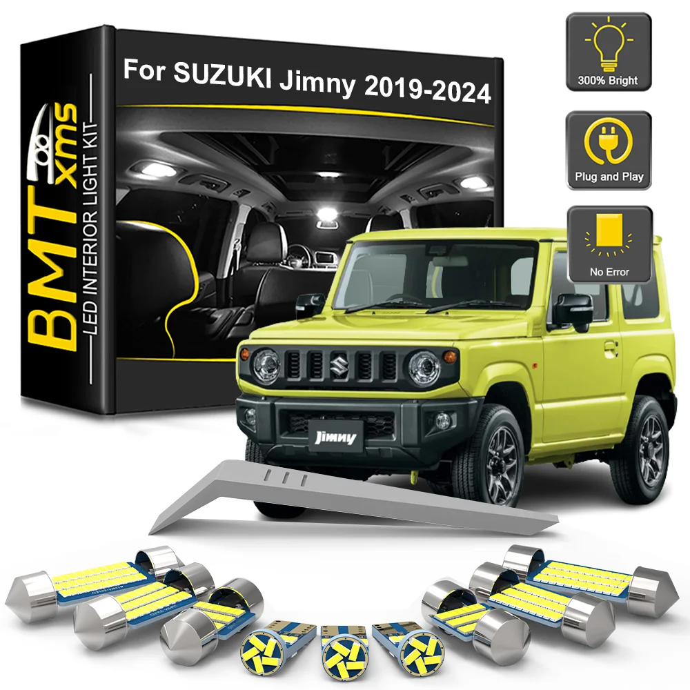BMTxms 6PCS For Suzuki Jimny 2019 2020 2021 2022 2023 2024 Car LED Interior Light Bulb Kit LED Map Trunk Lamp Canbus Accessories