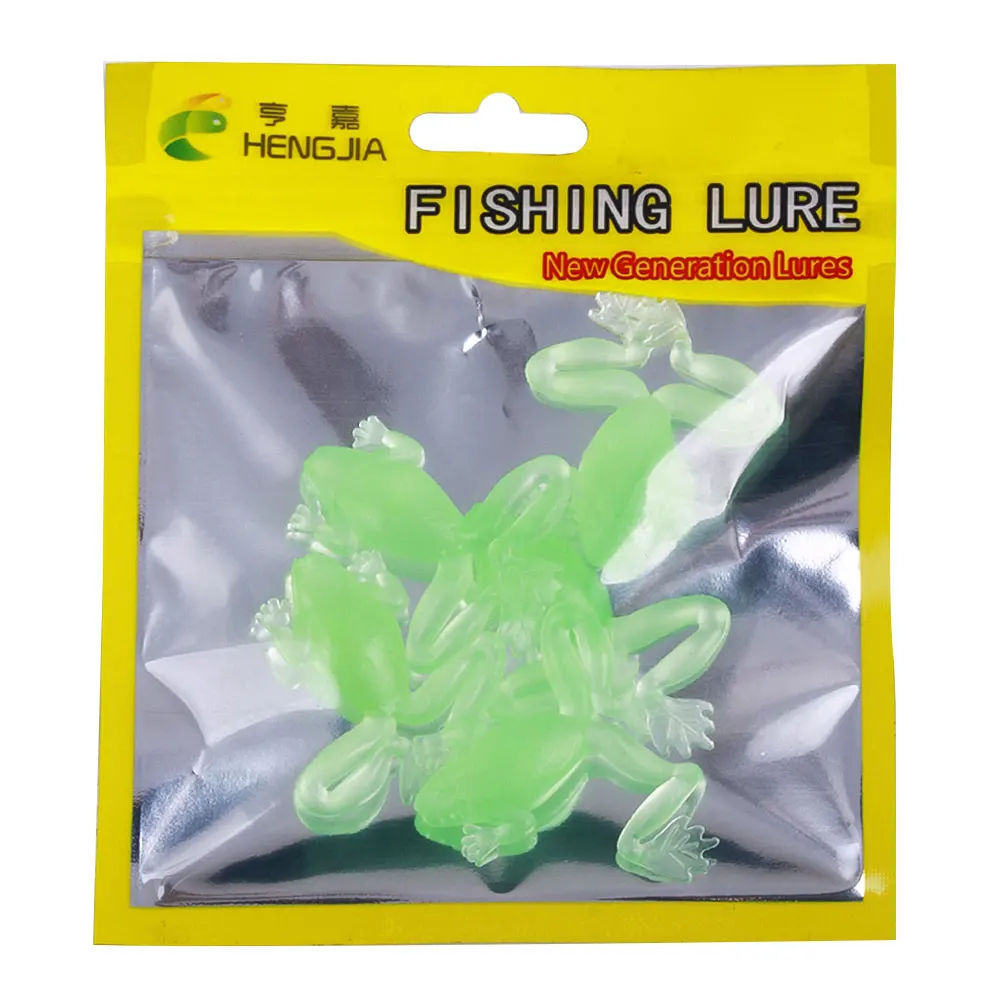 5 pz Wobbler Soft Frog esche occhi 3D Silicone artificiale rana esca per pesce gatto persico Bass luccio attrezzatura da pesca