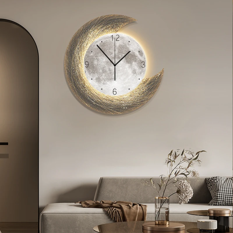 

High end creative corridor clock in the living room, modern minimalist clock in the dining room, new mural clock lights