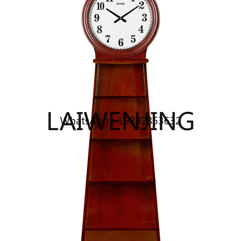 CWG Solid Wood Floor-Standing Decorations Creative Locker Quartz Floor Electronic Clock
