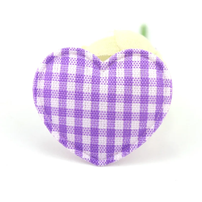 70 pz 2.5*3cm carino tessuto scozzese cuore imbottito Appliques per fai da te copricapo tornante artigianato giocattoli cottura decorazione accessori