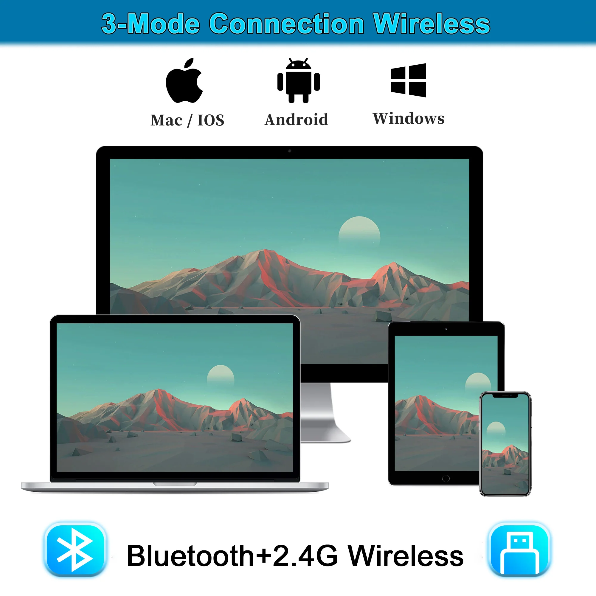 Tastiera Bluetooth multifunzione con Slot per telefono Touchpad tastiera numerica Wireless 2.4G muto per Tablet Android IOS Windows TV