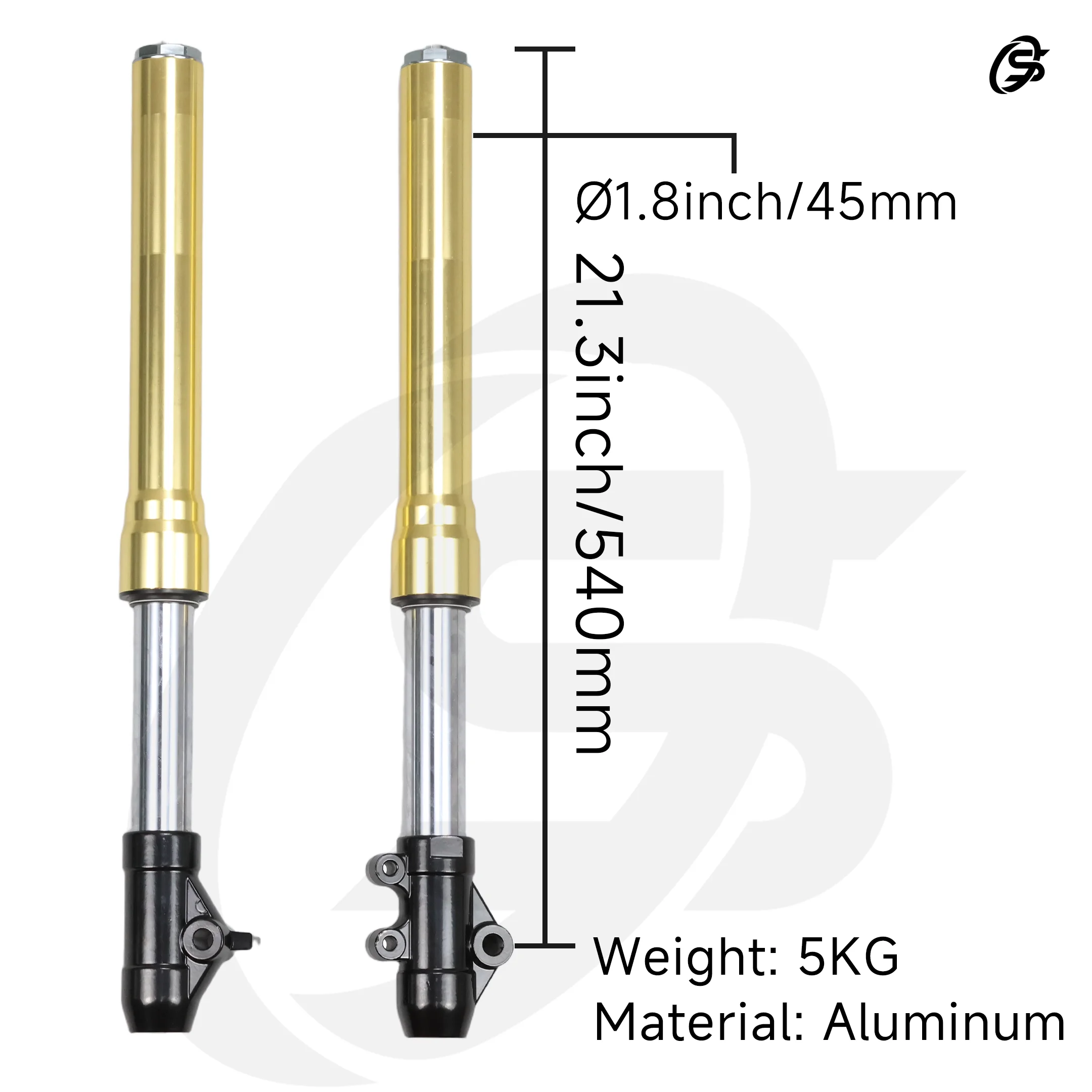 Monkey 45mm Shock Sbsorber Golden 540mm Front Shock Absorber Motorcycles Parts Rebound Speed Adjustable for Honda Monkey