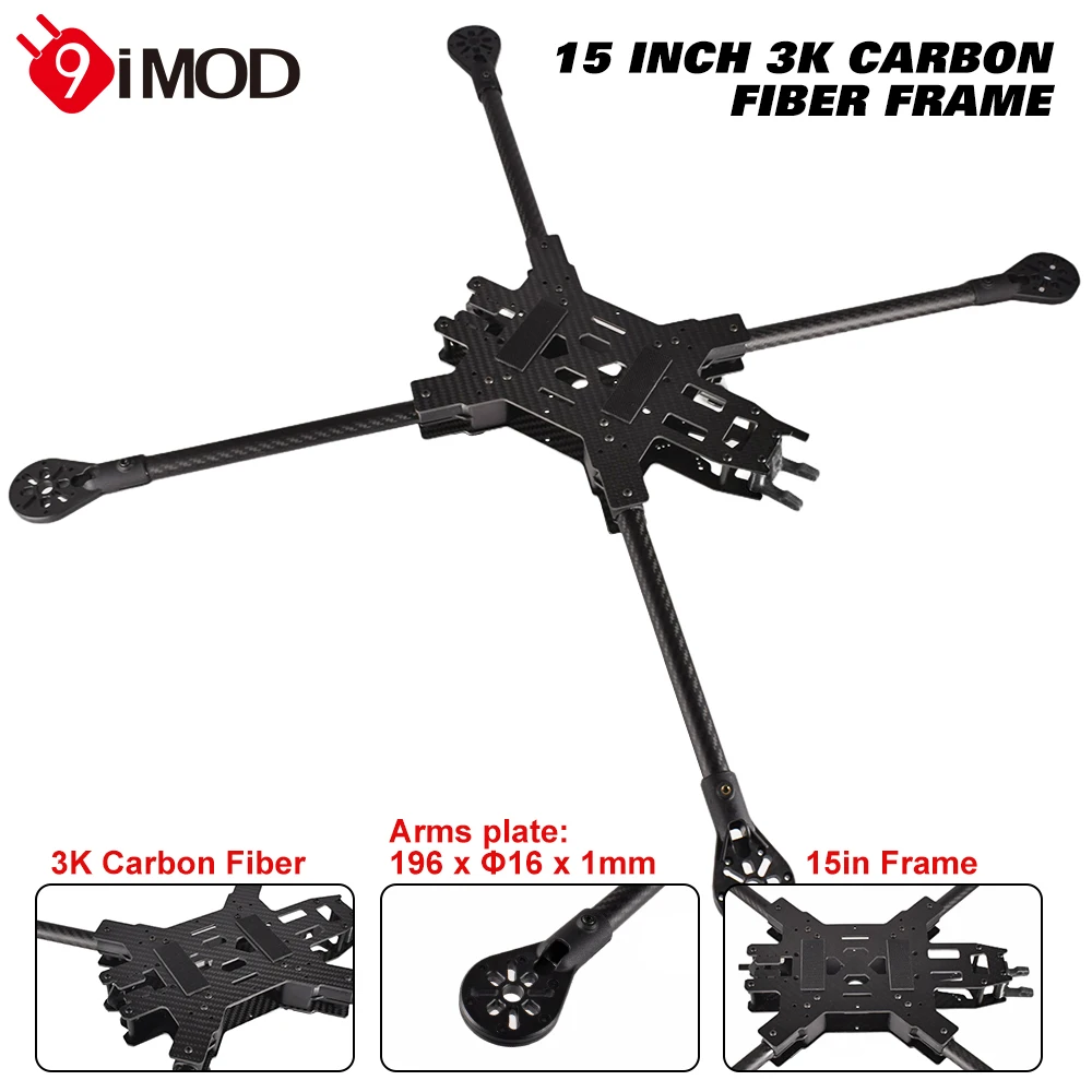 9IMOD-Drone de course FPV de 15 pouces, 580mm, en fibre de carbone, quadrirotor FPV, cadre FreKouframe avec pièces imprimées pour importateur de course RC FPV