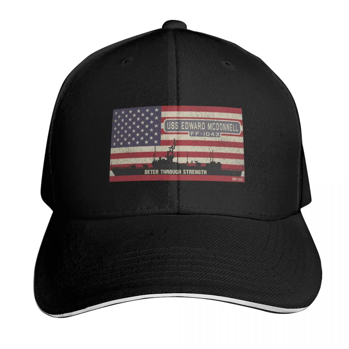 USS Edward McDonnell FF-1043 Frigate Ship USA American Flag Gift Baseball Cap Men Women Casual Summer Sport Sun Cap