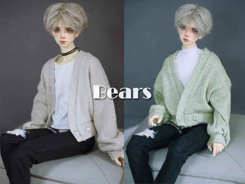 BJD Doll Clothes Waffle Cashmere Lantern Sleeve Cardigan Tops For 1/3 BJD SD DD SD17 POPO68 Uncle SSDF ID75 Doll Accessories