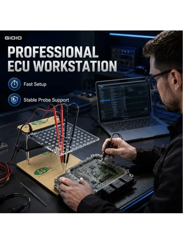GIOIO LED BDM Rahmen ECU-Programmierständer mit 22 Adaptern für KTAG KESS V2 Schnelle Stabile Bankverbindung Automotive ECU Chip-Tuning Diagnose- und Reparaturwerkzeug für Mechaniker Werkstätten