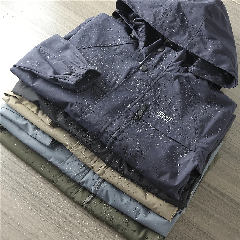 Tech Three-Proof Men's Casual Outdoor Jacket Windproof Waterproof Spring Autumn Fashionable Polyester Fiber Long Sleeve Zipper