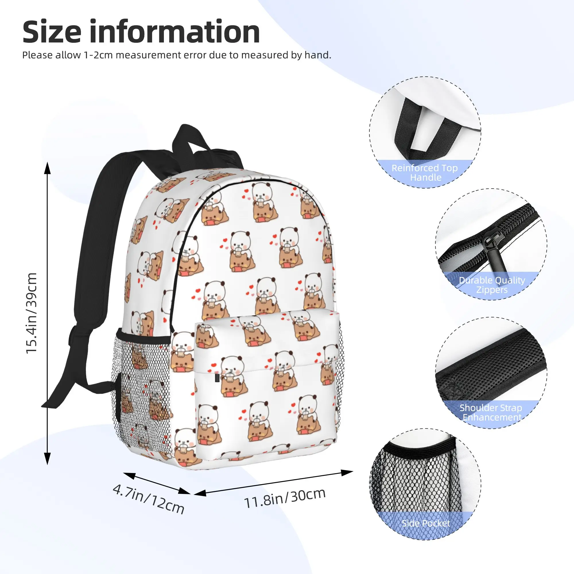 Bear and Panda Bubu Dudu Balloon Backpack Hot Sale Daypack Large Capacity Boy Girl BookBag Shoulder Bag for Men Women School Bag