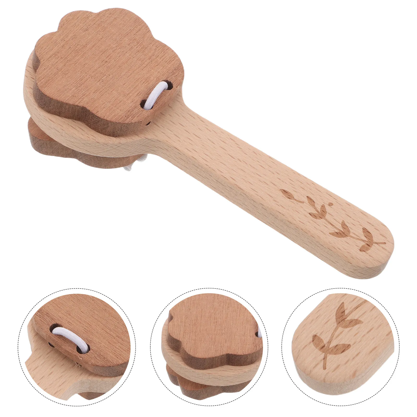 2 Piezas de Castañuelas de Madera Maciza con Forma de Pata, Instrumentos Musicales para Niños, Recuerdo de Fiesta de Cumpleaños, Juguete Educativo Montessori de Ritmo
