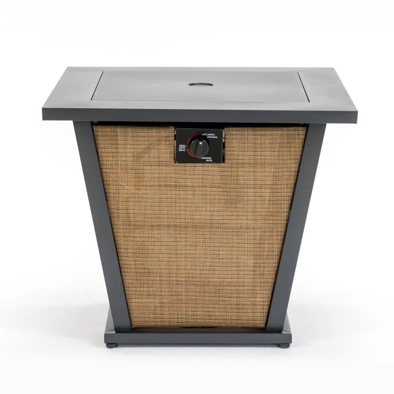 

28" Propane Gas Fire Pit Table 50000 BTU Square Steel Fire Pit For Outside Patio Deck Garden Courtyard Brown