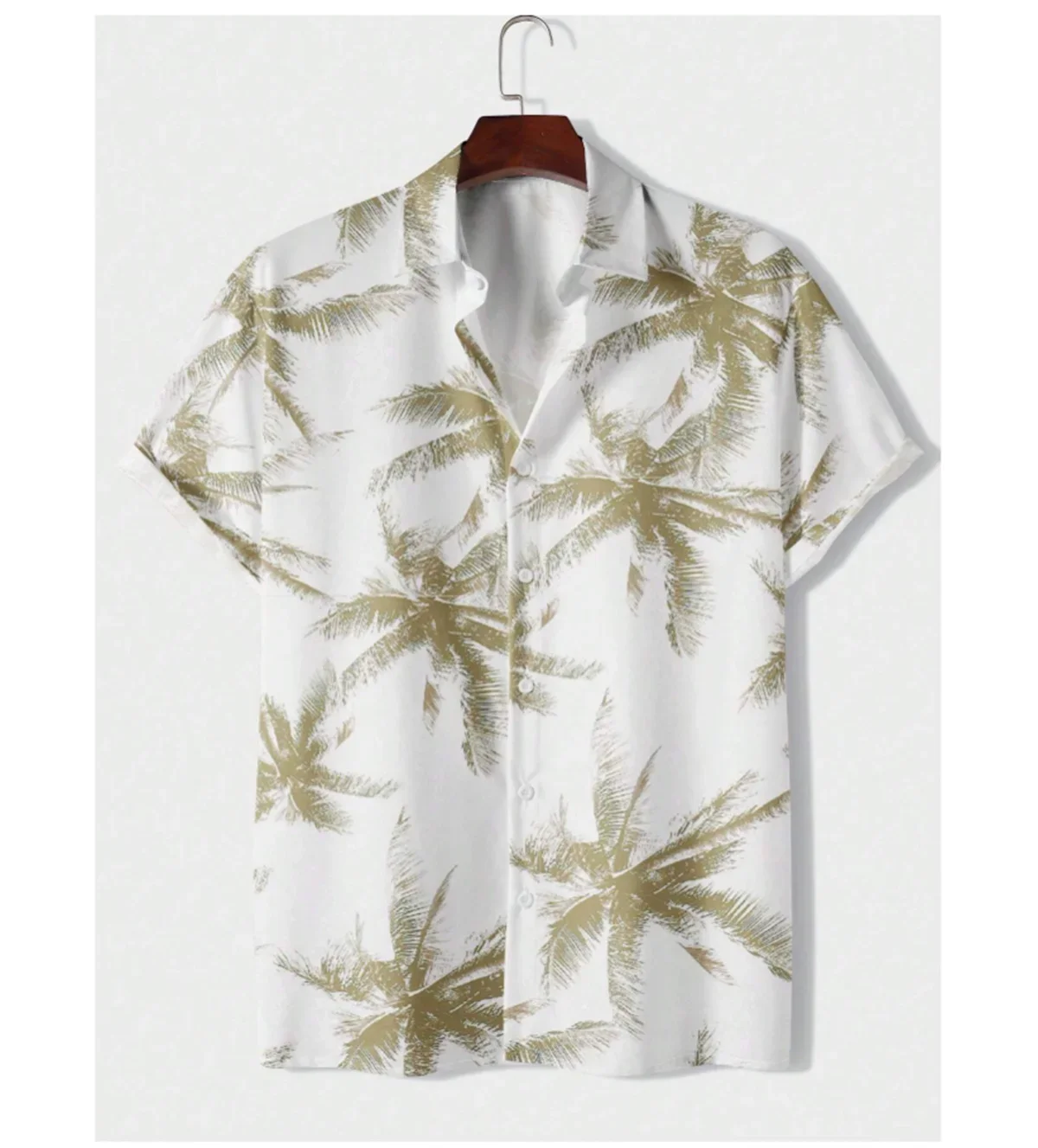 Men's Coconut Tree Print 3D Printed Polo Neck Shirt Holiday Leisure Fashion Button Tiki Collection Hawaiian Shirt XS-5XL