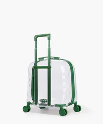 Elfwalk Pet Trolley Box Portable Transparent Case with Silent Wheel for Cats and Dogs