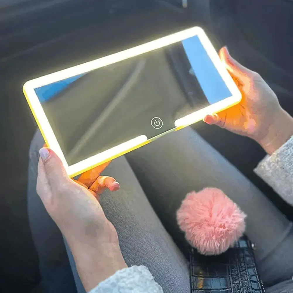 

Car Sun Visor Vanity Mirror LED High-definition Vanity Screen Vanity Light 3 Car Mirror Mirror Modes with Universal Touch B4Z2