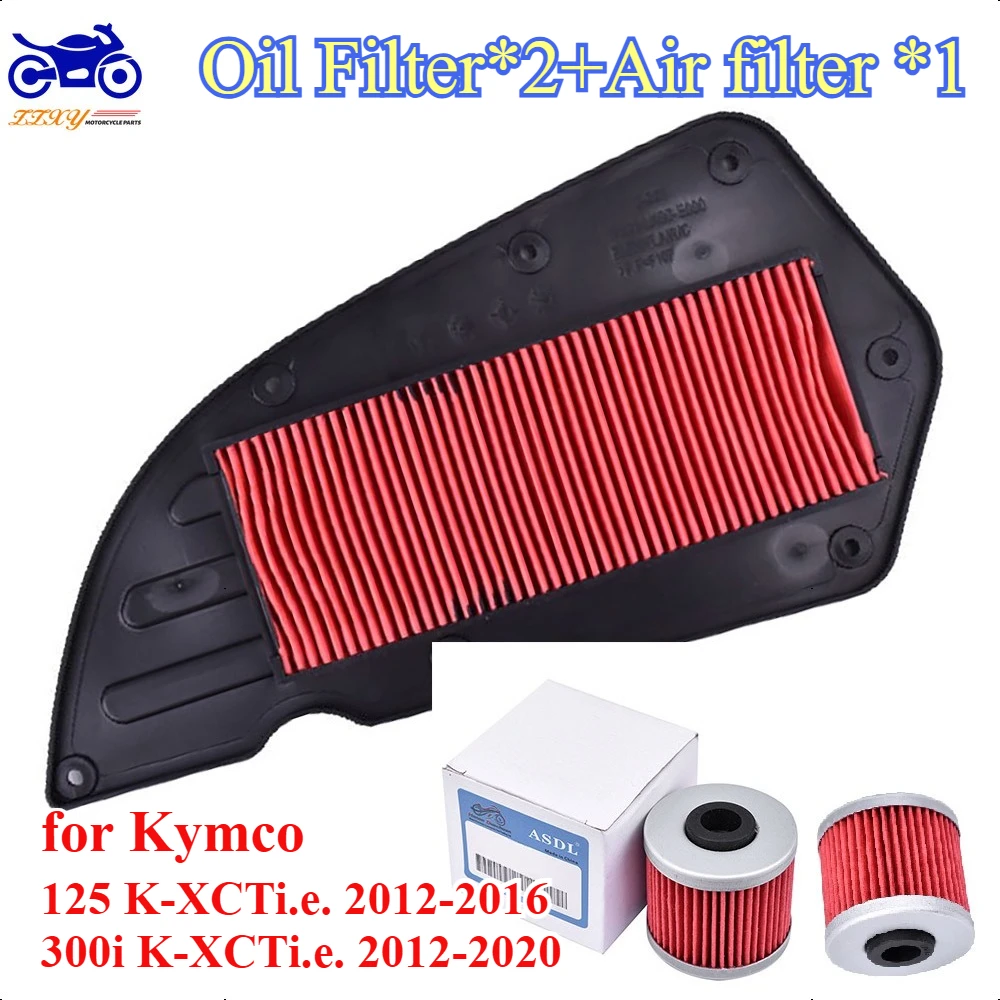 Motorcycle Oil Filter Air filter A5011 Kit for Kymco Scooter 125 K-XCT i.e. 200i People 300i K-XCT i.e. 2012-2016