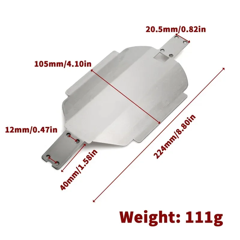 Mjx Hyper Go 16207 16208 16209 16210 H16 ze stali nierdzewnej płyta ślizgowa pancerz skrzyni biegów 1/16 części do ulepszenia samochodów zdalnie