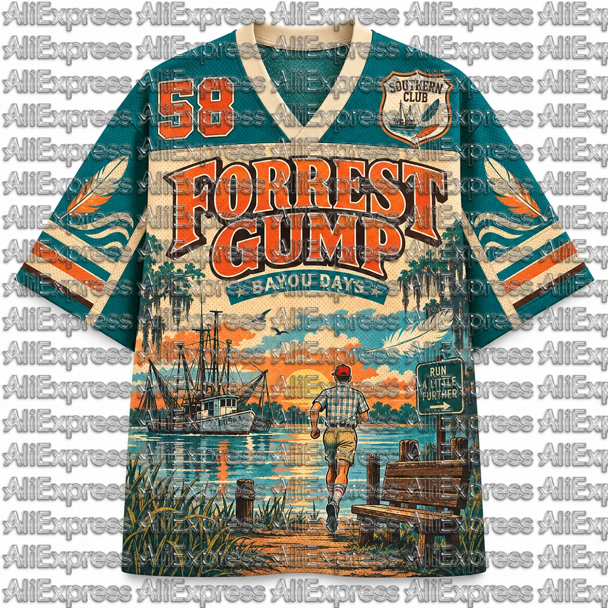 2026 Popular 80s Themed Sports Fashion Short Sleeved V-neck Mesh Streetwear Retro Band Movie Game Fan Gift T-shirt