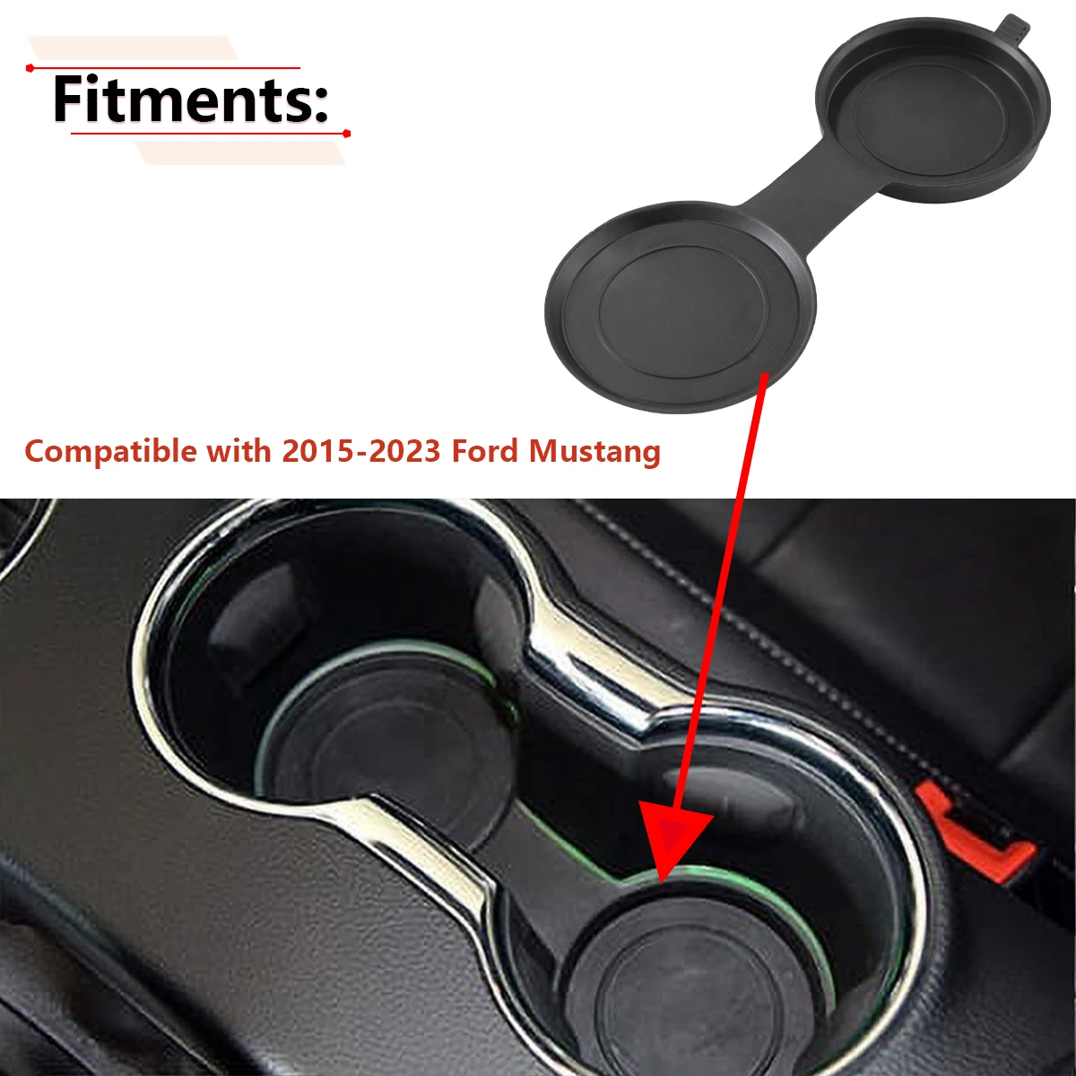 

Center Console Cup Holder Insert For Ford Mustang 2015 2016 2017 2018 2019 2020 2021 Non-Slip Car Cup Pad FR3Z-6313562-AD