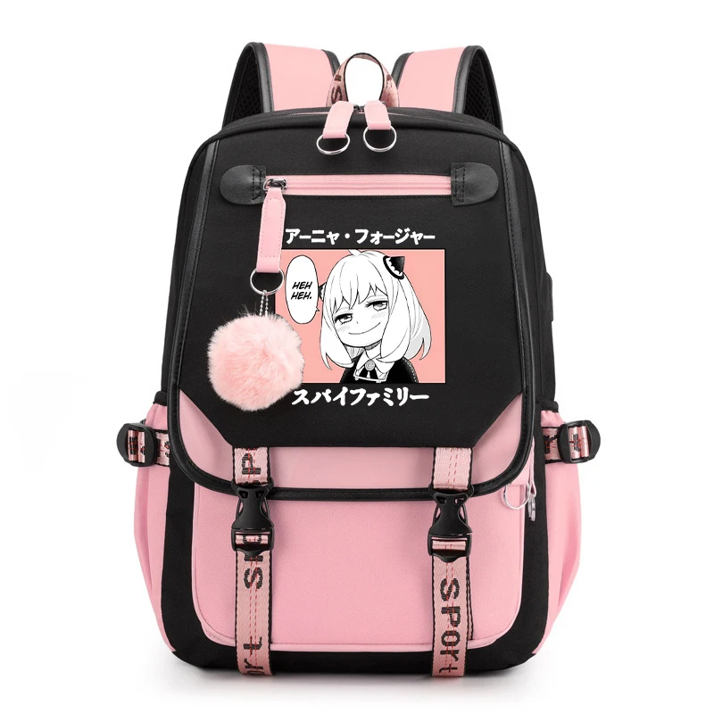 

Women Men Backpack Anime Anya Forger Print Bookbag Casual Fashion Girls Backbag Travel Bag Girls Boys School Bags