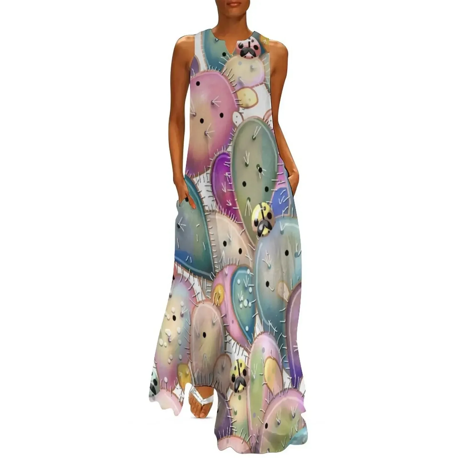 

Prickly Pear Long Dress women's elegant loose dresses chic and elegant evening dress Women's summer suit Woman fashion Dress