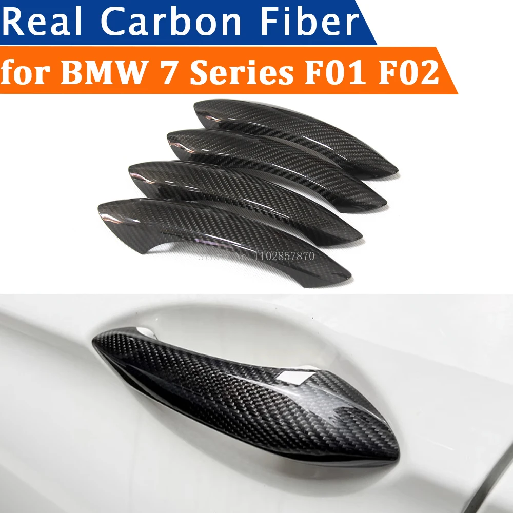 

For BMW 7 Series F01 F02 2009-2015 Car Accessories Real Carbon Fiber Door Handle Cover Frame Sticker Exterior Trim Bodykit