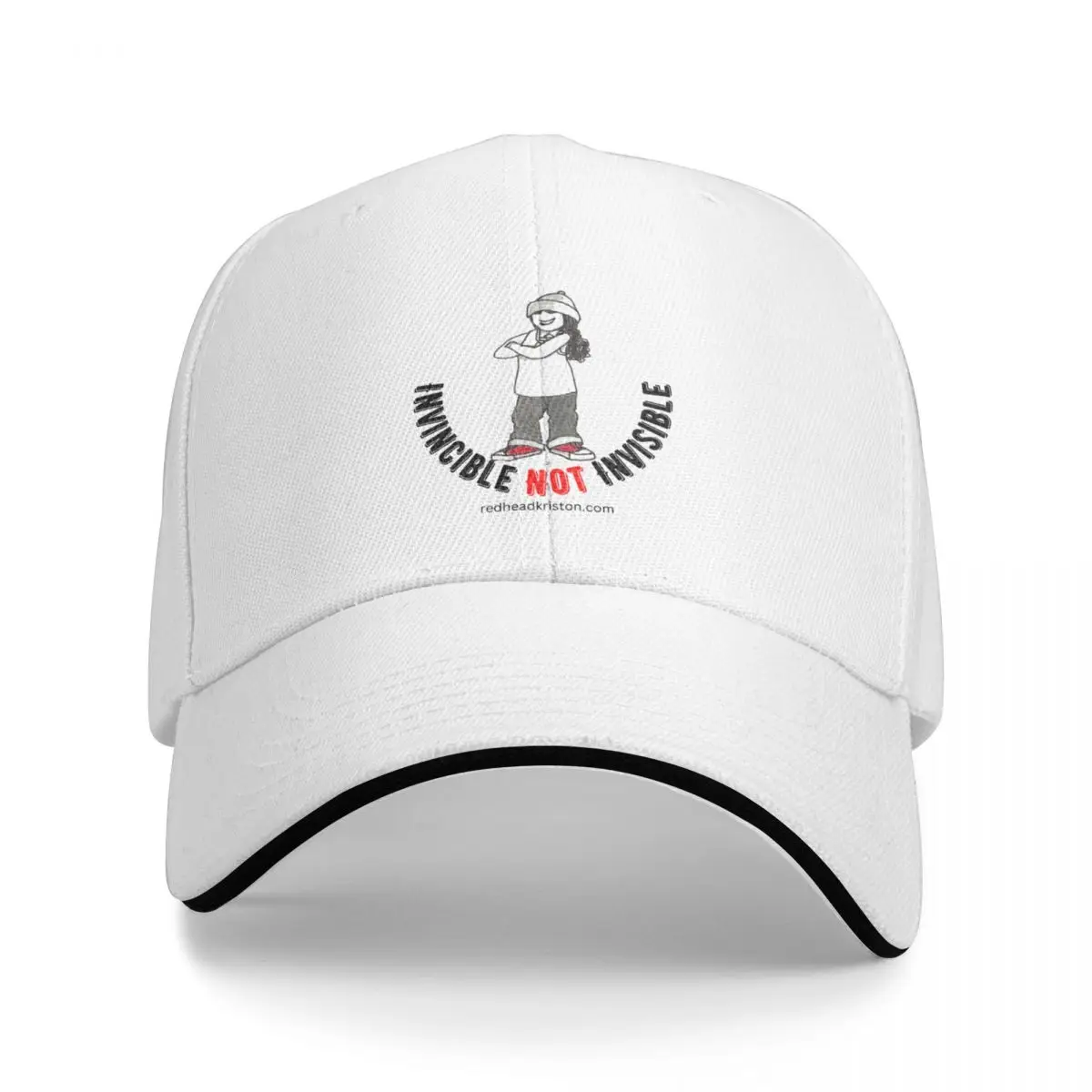 Invincible Not Invisible Baseball Cap cute derby hat Luxury Brand hiking hat Woman Men's