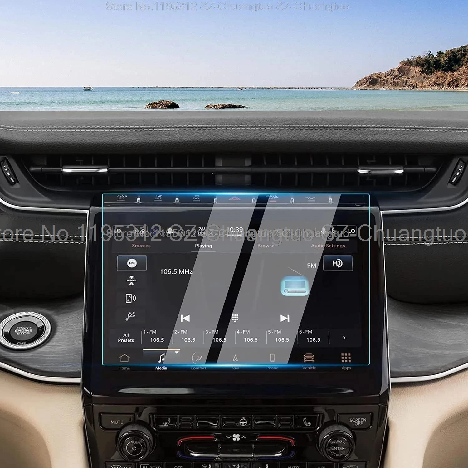 

Защитная пленка из закаленного стекла для экрана навигатора Jeep Grand Cherokee L 2022-2023, 10.1 дюйма, аксессуары для интерьера автомобиля