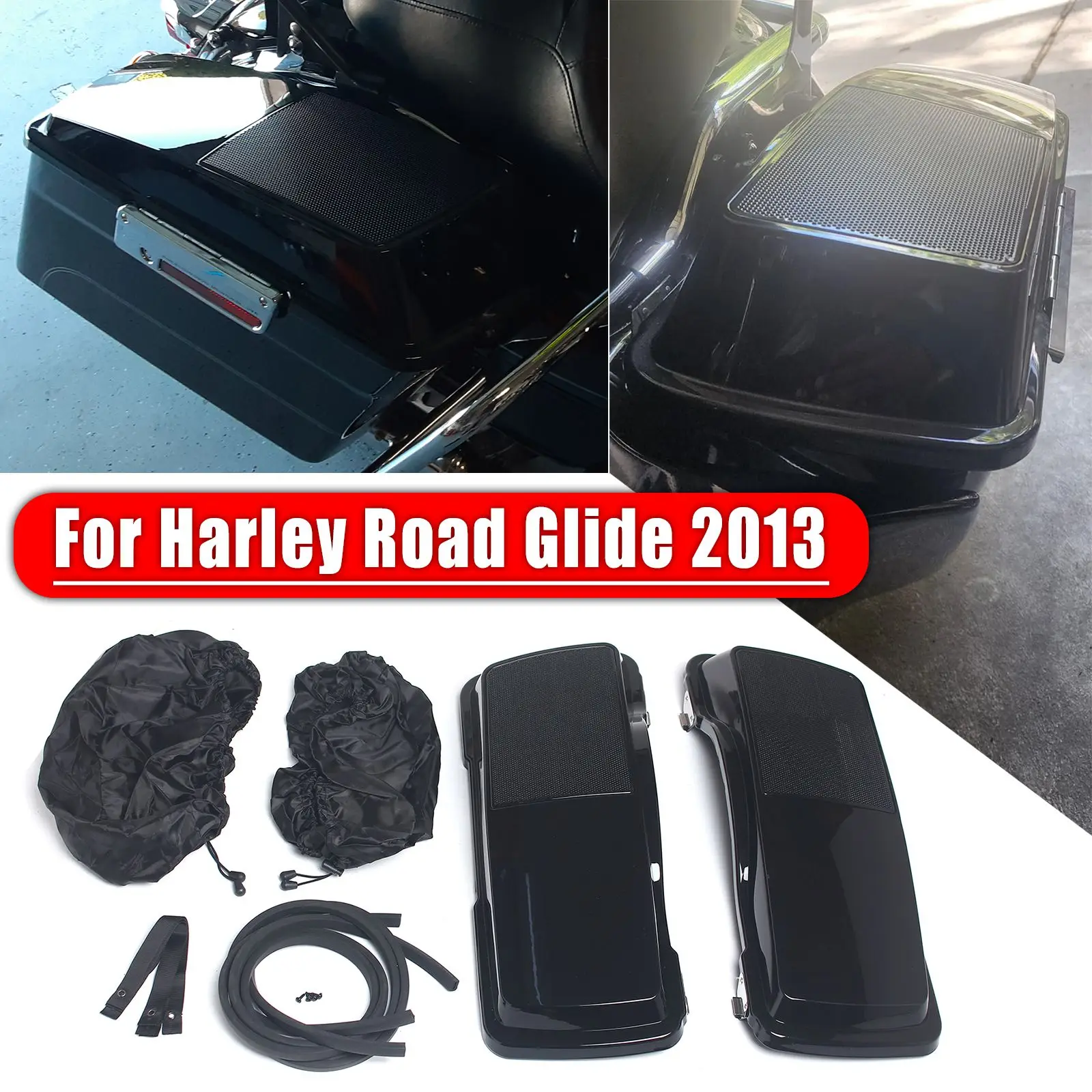 1 Pair Saddlebag Speaker Lids  plastic mesh covers For 1994-2013 Harley Davidson Touring Saddlebags
