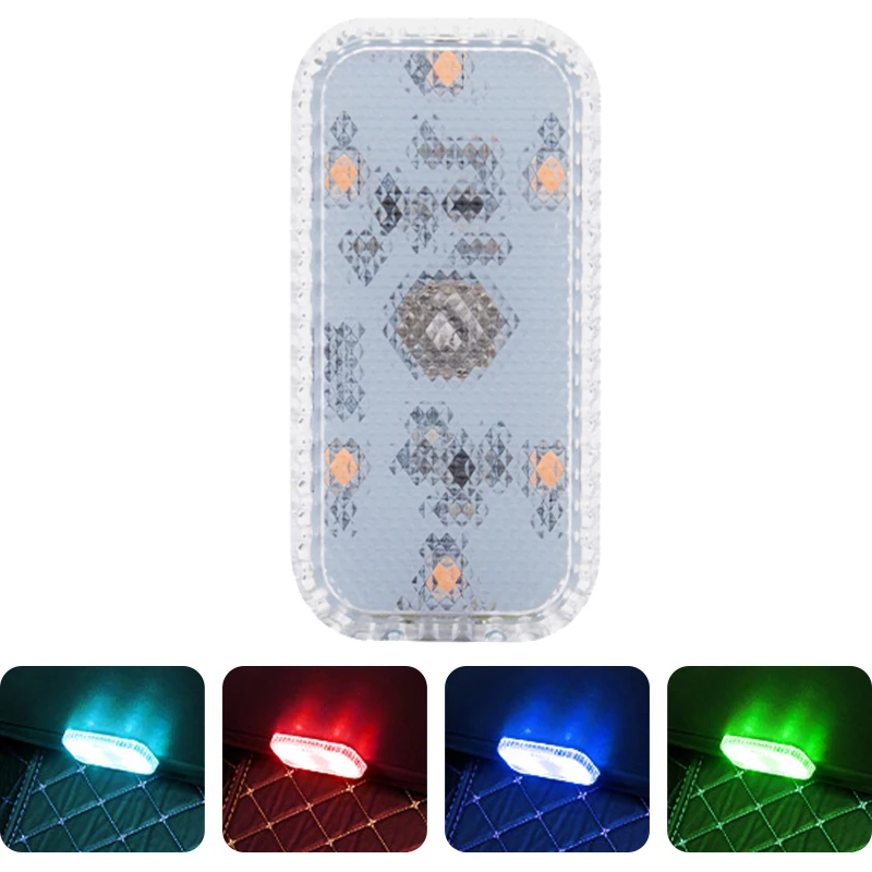 LED Touch Light Mini Wireless Car Interior Lighting Auto Roof Ceiling Reading Lamp for Door Foot Trunk Storage Box USB Car Light
