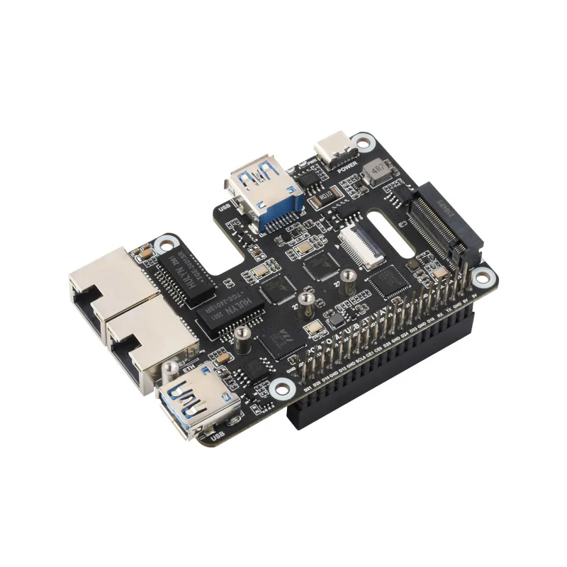 

Плата расширения PCIe для Raspberry Pi 5, 2,5G Ethernet USB 3,2 M.2 NVMe SSD, совместимый с адаптером HAT+