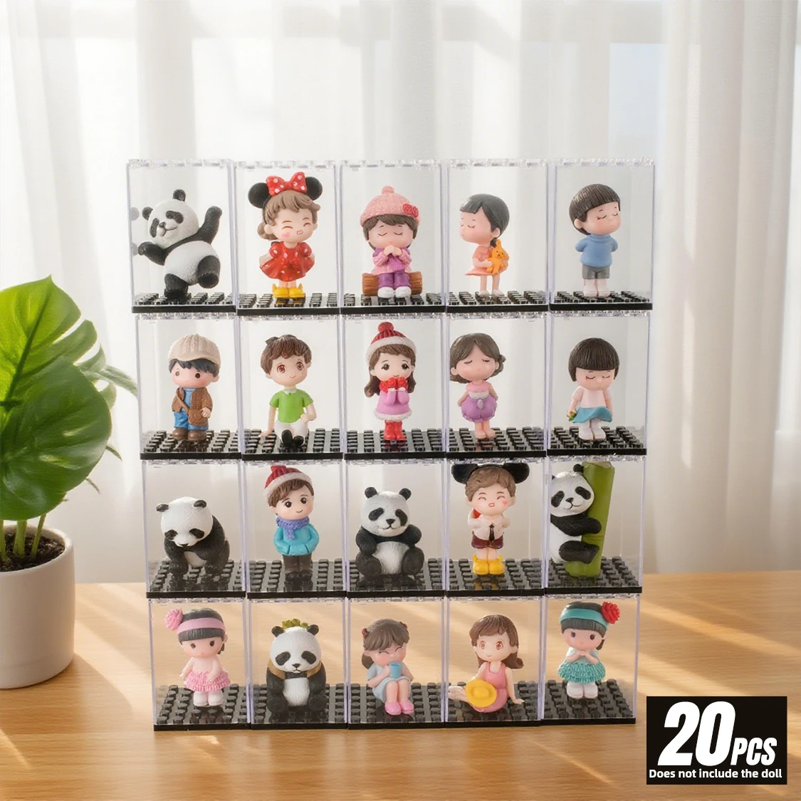 20 Pcs Minifigures Display Cases Set, Mini-Figures Display Cases Fits For Figures Display, Single Mini-Figures Storage Case For Figures Collectors, Acrylic Building Block Display Box Dust-Proof
