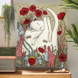 Cat Tapestry Bohemia Bedroom Wall Decoration Tapestries Decoration Bedroom Girl Aesthetics For Room Tapestries Tapiz De Pared