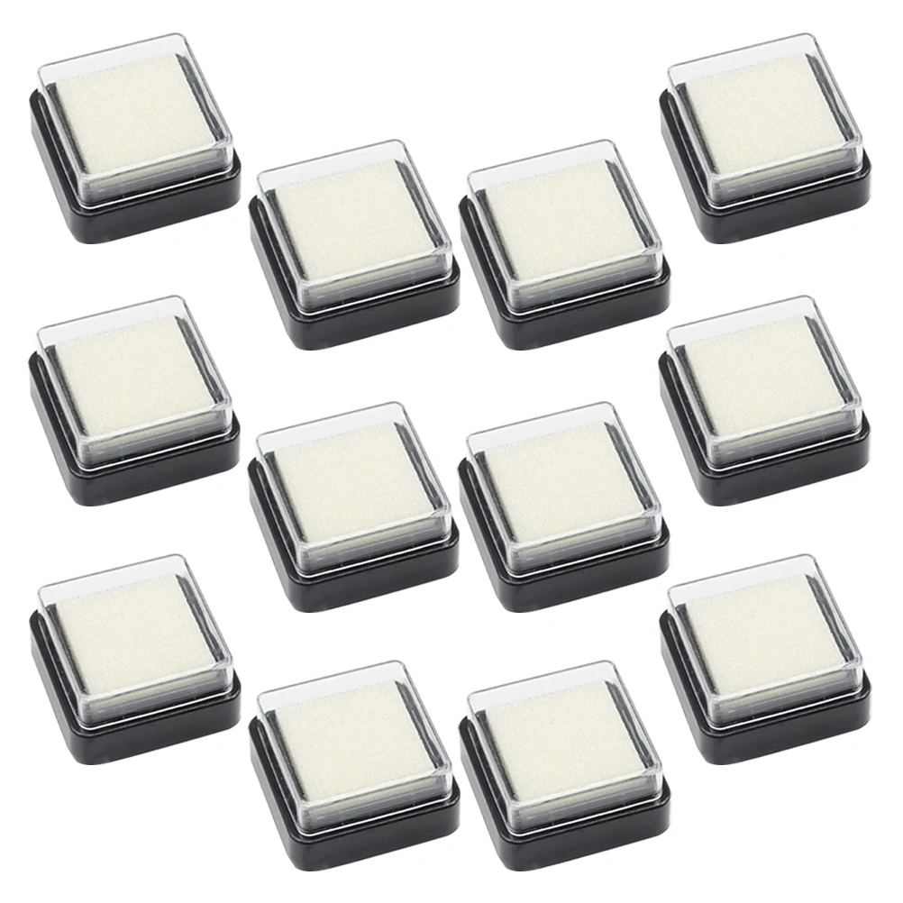 

12 Pcs Blank Ink Pad 3x3cm Stamp Pads Washable Color Painting Fingerprint Ink Pad for Office Child Art Projects diy craft stamp
