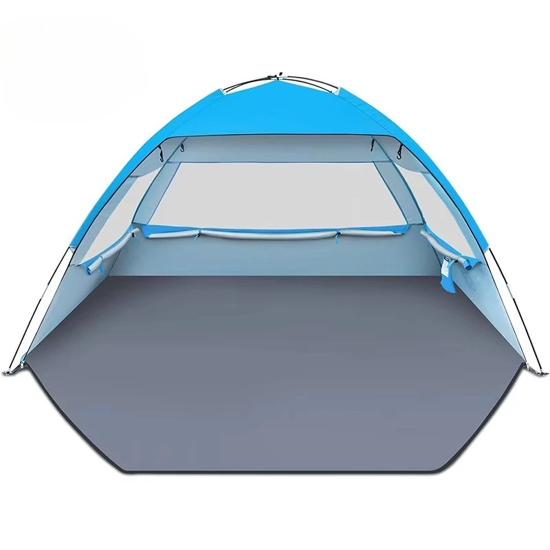 Beach Tent Awning UPF 50+ UV Protection Lightweight Easy Setup Polyester Three-Season Shade Canopy