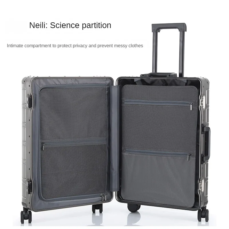 100% Aluminum-magnesium alloy Travel Suitcase Rolling Luggage  24\