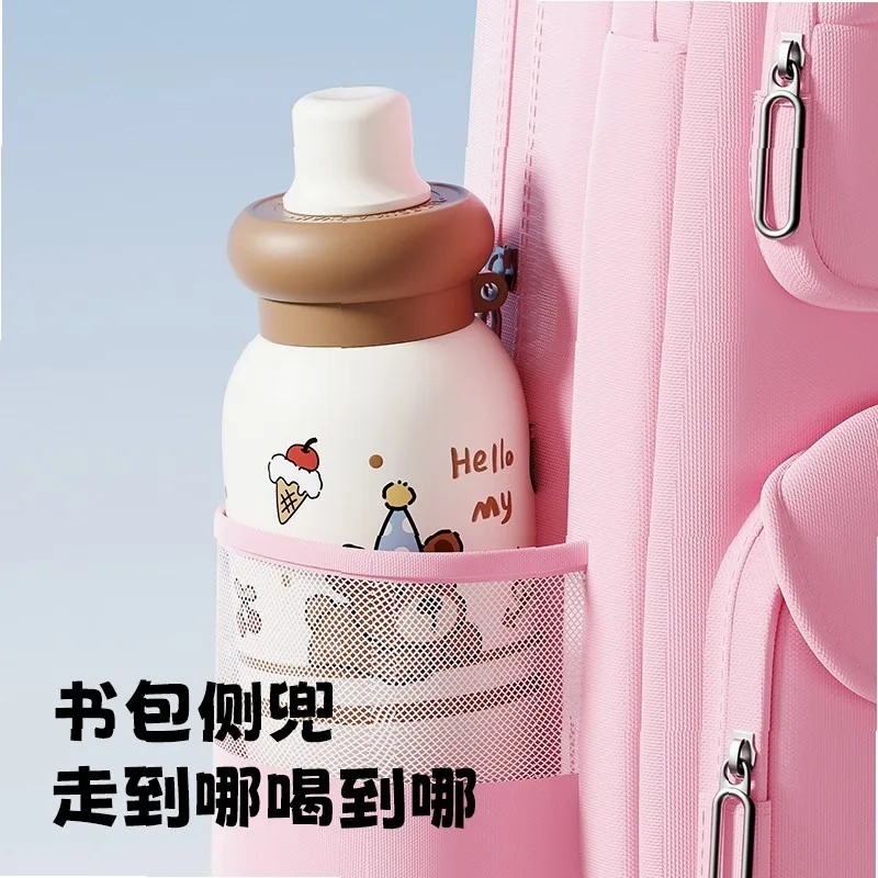 High looks Cute Cartoon Kids 316 Stainless Steel Thermos Water Bottle High Capacity Portable Outdoor sport Leakproof Straw Cup