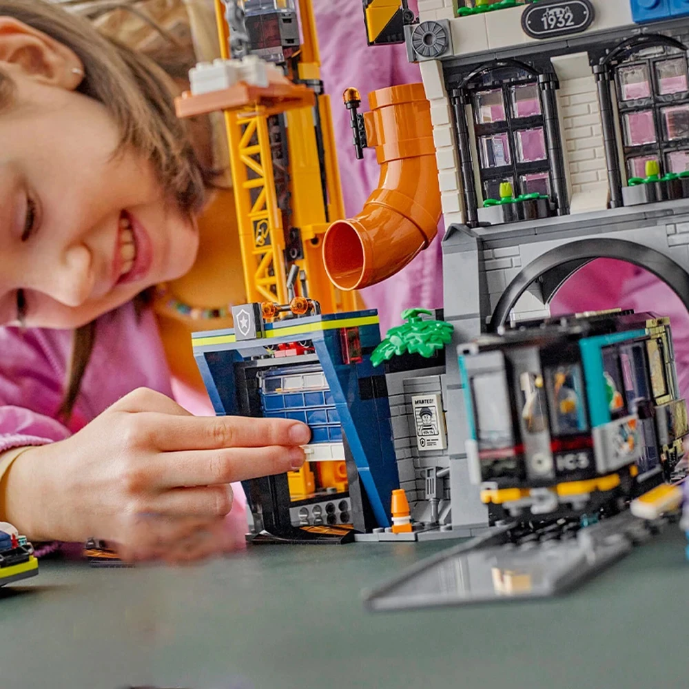 1941PCS 신제품 도시 통합 지휘탑 건설 크레인 어린이용 60473 블록 장난감