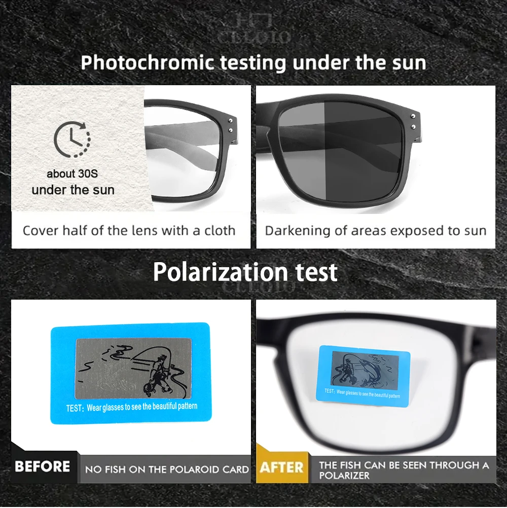 CRIXALIS Klassische Photochrome Polarisierte Sonnenbrille Männer Platz Outdoor Sport Angeln Sonnenbrille Männlichen Mode Shades UV Schutz – Detail 2