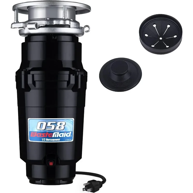 Waste Maid 10-US-WM-058-3B 쓰레기 처리 방지 스테인레스 스틸 음식물 쓰레기 분쇄 시스템, 1/2 HP 경제형, 검정색