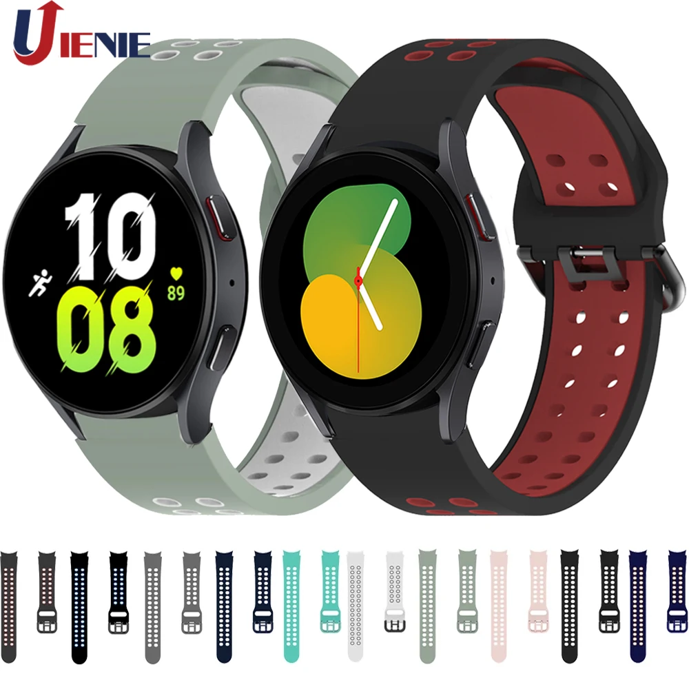สายนาฬิกาซิลิโคนสําหรับ Samsung Galaxy Watch 5 4 40/44 มม.Watch5 Pro 45 มม.Watch4 คลาสสิก 42/46 มม.สร้อยข้อมือกีฬา WatchBand