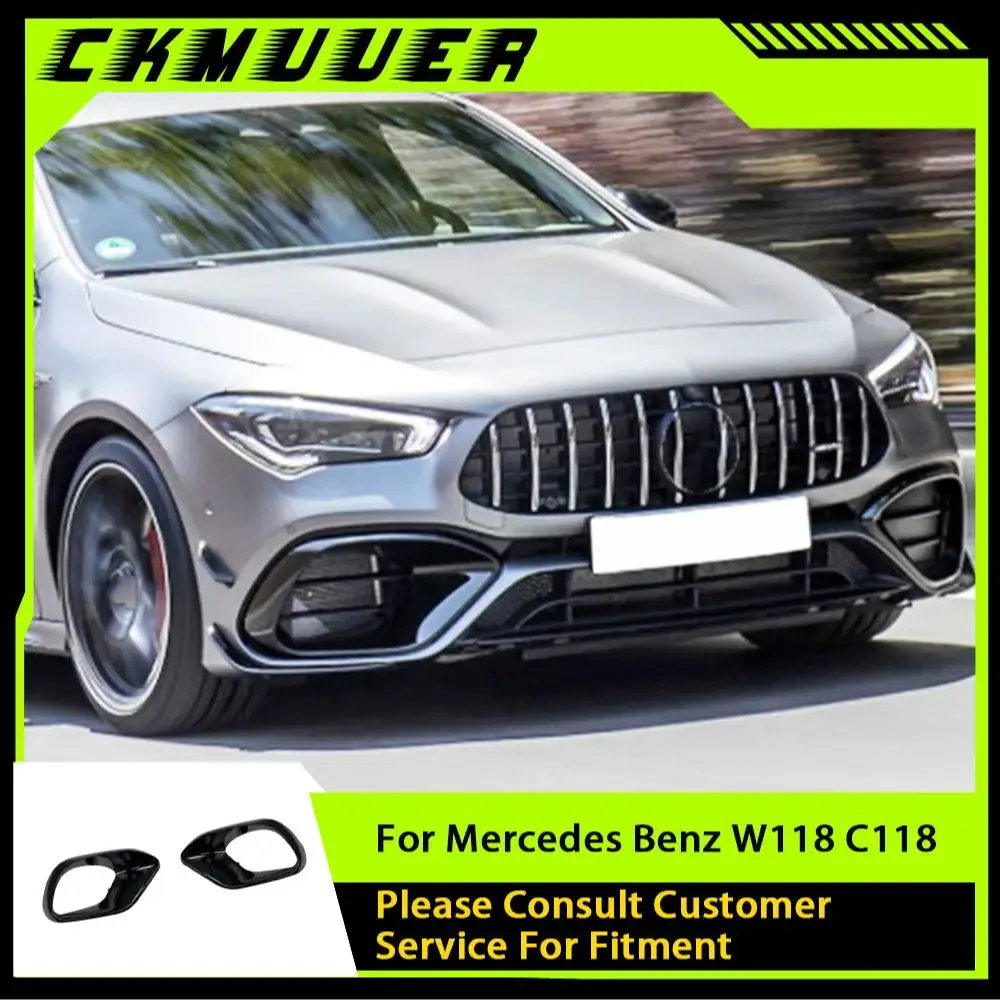 

Dry Carbon Fiber for Mercedes Benz CLA Class W118 C118 CLA45 AMG 2020+ Front Bumper Fog Lamp Vent Splitters Flaps Apron
