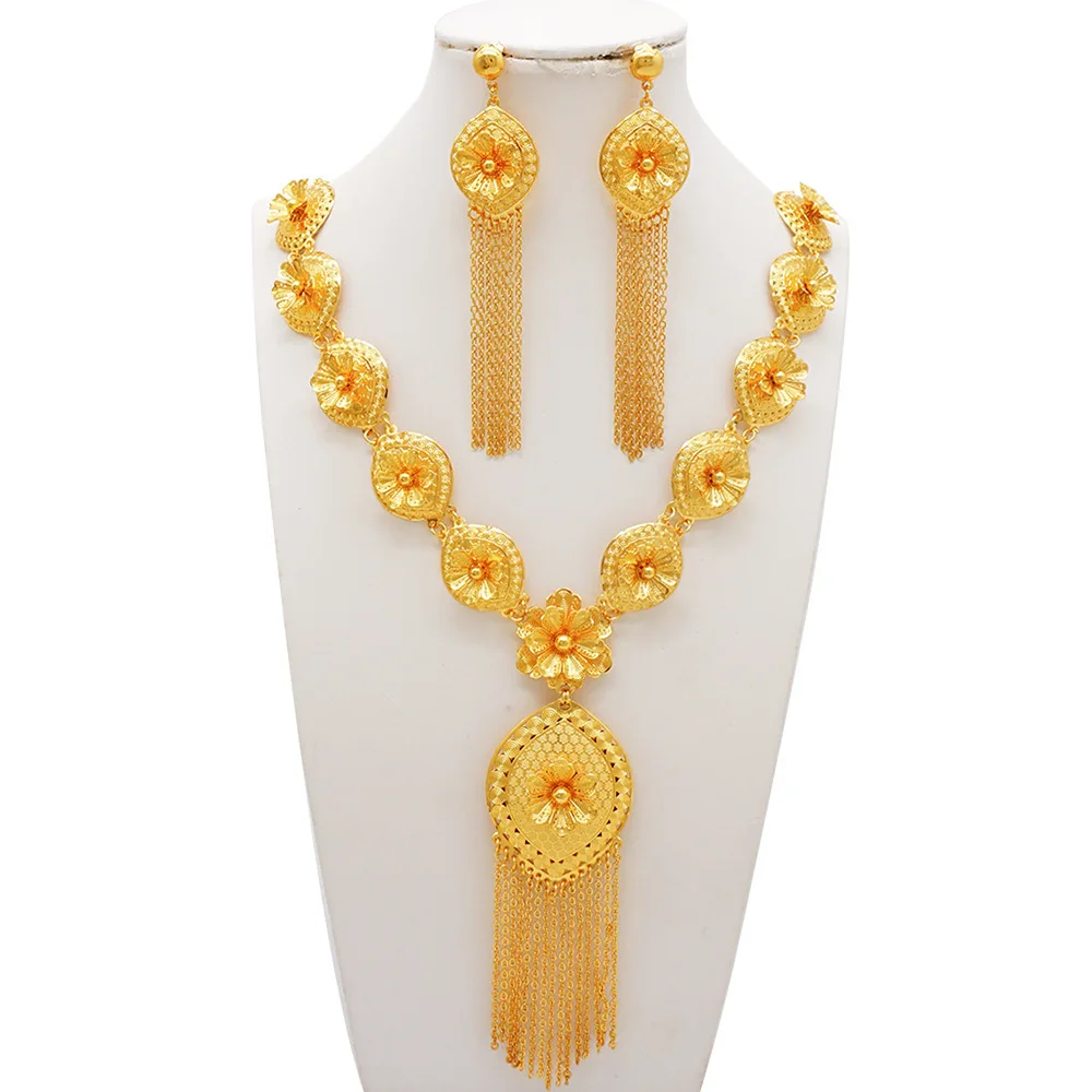

Gorgeous 24K Gold Jewelry Set for Women, AU999 Pure Gold