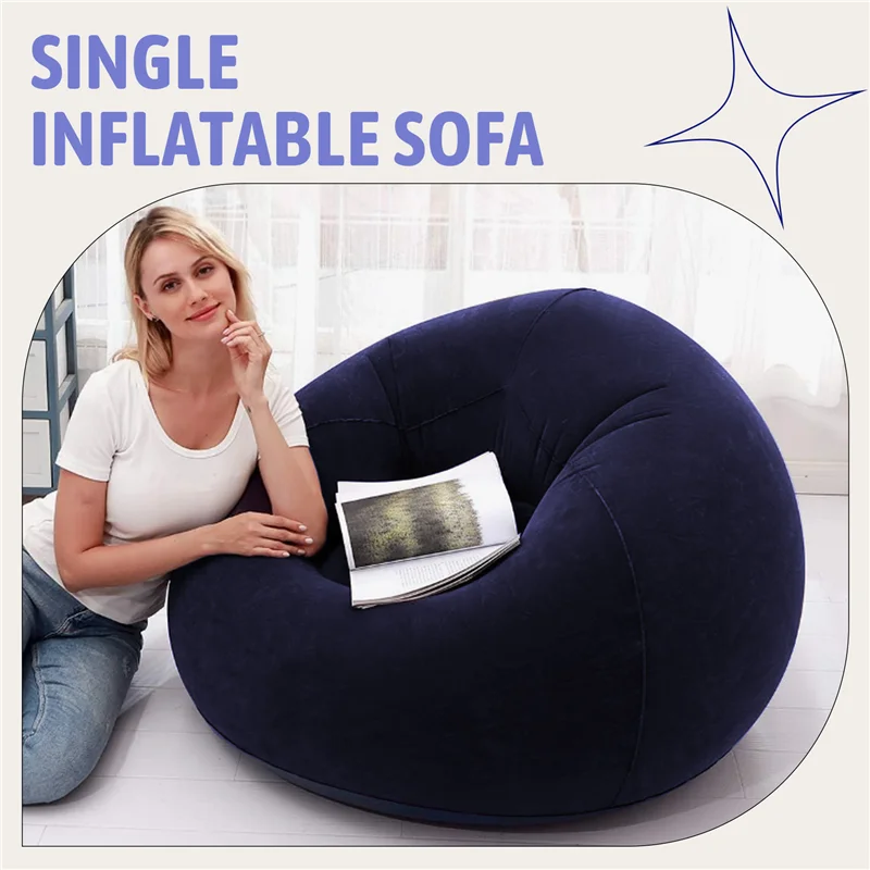 ABJY-большой надувной диван-кресло-мешок, флокированный ПВХ садовый мешок для отдыха, уличная мебель, походные рюкзаки