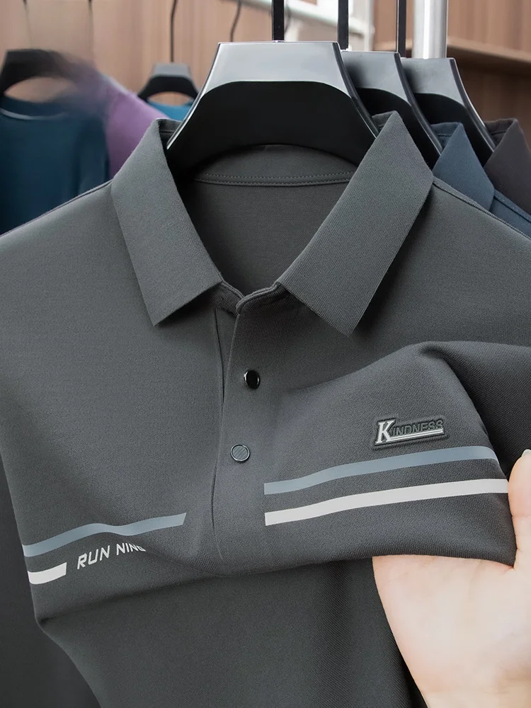 

Rn Men's Long Sve irt Casual Busin Loose Fit Thin Sle Spring Autumn T-irt Faionable M Upperwear