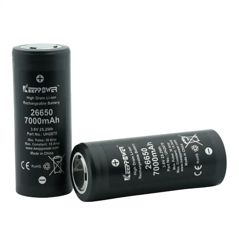 

Keeppower UH2670 7000mAh 15A High Discharge 26650 Li-ion Battery