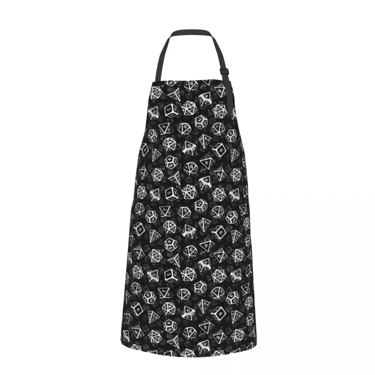 D20 Dice Set Pattern (White) Adjustable Kitchen Apron Multi-functional Apron for Cooking, Baking & Household Chores