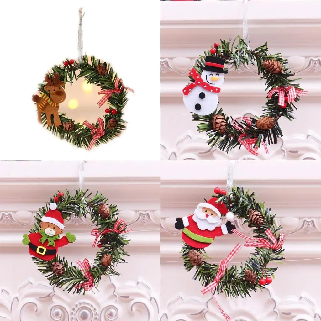 

G6KF The- Latest 7x11cm Beautiful Christmas Rattan Garland Pendant