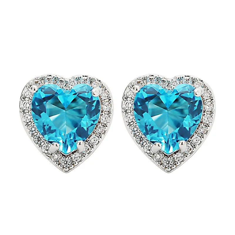 

Heart Genuine Natural Blue Topaz 925 Sterling Silver Hoop Earrings for Women Fashion Statement Gemstone Jewelry Huggies Aretes