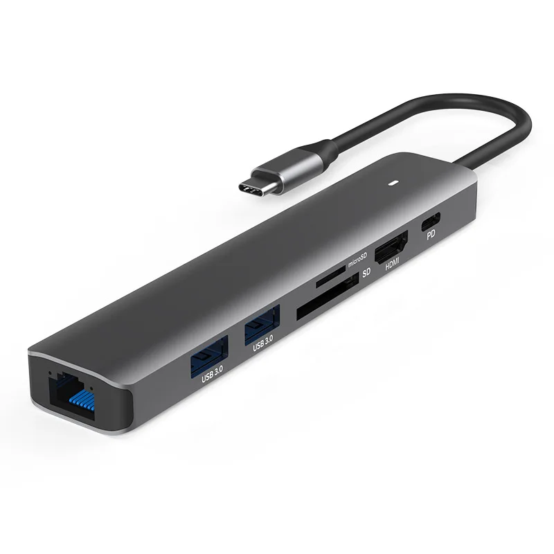 

Typec docking station HDMI4K60Hz converter Gigabit network port USB3.0 mobile phone tablet computer high speed